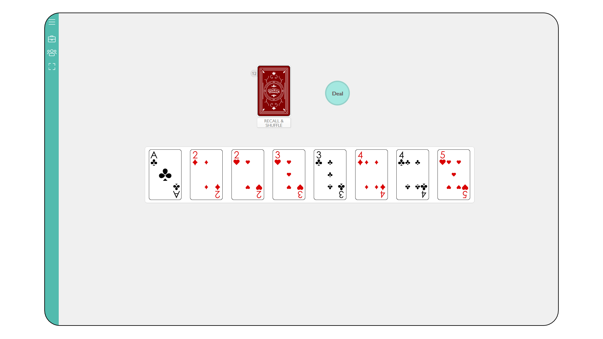 A screenshot of the playingcards.io template